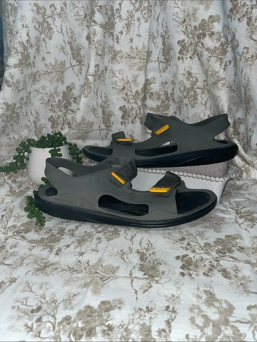 NEW- Crocs- Men's Gray Swiftwater expedition sandals